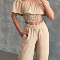 Модерен дамски комплект панталон и блуза, снимка 4 - Комплекти - 45232538