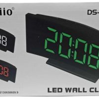 Настолен часовник с бял дисплей,LED,аларма,термометър,извит екран DS-362IL-2, снимка 1 - Смарт часовници - 45540276