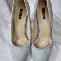 Сиви обувки на атрактивен ток, снимка 2 - Дамски елегантни обувки - 45384208