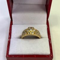 Златен пръстен от жълто злато и брилянти, снимка 4 - Пръстени - 45841272