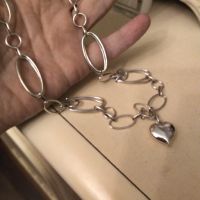 Сребърно колие със сърце, снимка 5 - Колиета, медальони, синджири - 45120189