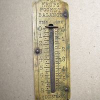 120-год. ръчен кантар Krups pocket balance, кг и оки, запазен, снимка 3 - Антикварни и старинни предмети - 45967637
