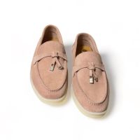 Модерни дамски мокасини изработени от висококачествен естествен велур в цвят пудра , снимка 9 - Дамски ежедневни обувки - 45082358