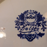 Голяма холандска порцеланова чиния за стена 40 см DELFT 1950 год, снимка 10 - Декорация за дома - 44979931