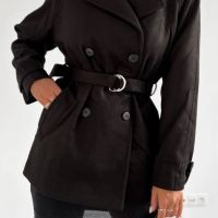 Велурено палто в черно  , снимка 6 - Палта, манта - 45535881