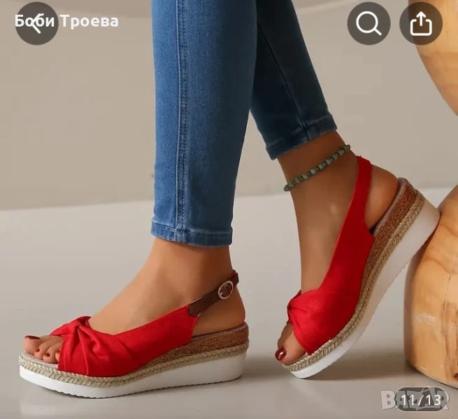 Летни модни ръчно тъкани сандали с ксишка, снимка 1