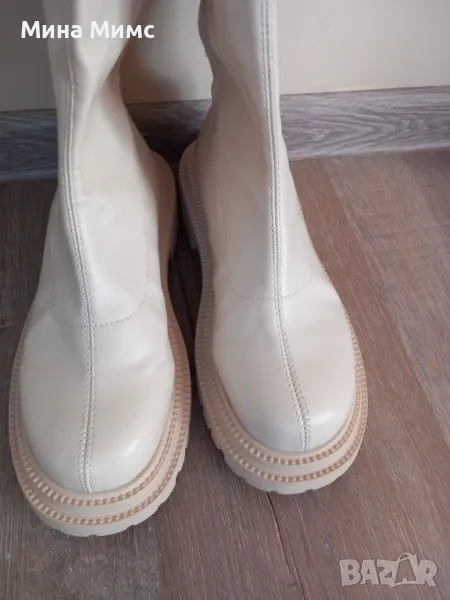 Дамски бежови ботуши, снимка 1