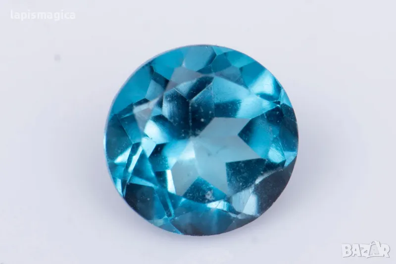 Топаз лондонско синьо 0.28ct 4mm кръгла шлифовка #10, снимка 1