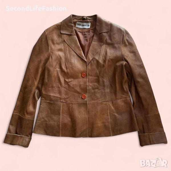 Кожено яке BIBA Pariscop с 2 копчета, кафяво размер M, снимка 1