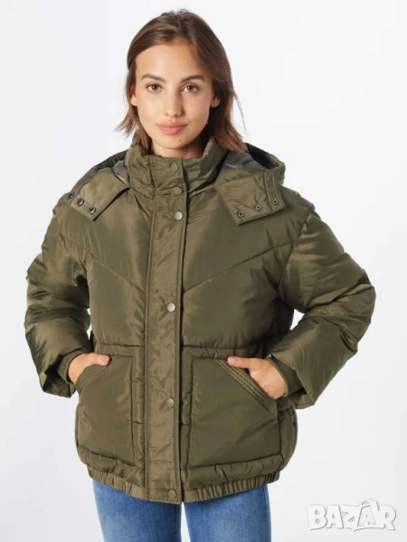 Дамско преходно яке с качулка Editte Numph, Каки, 42, снимка 1