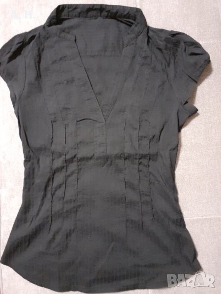 Черна риза с къс ръкав, снимка 1