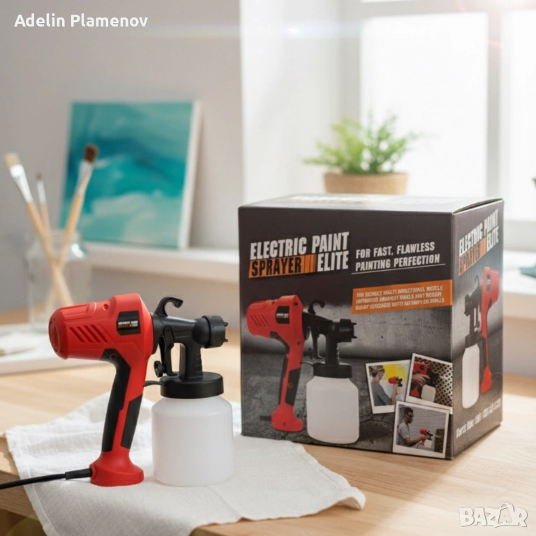 Електрически пистолет за боядисване Electric Paint Sprayer Elite — перфектно покритие без следи и ка, снимка 1