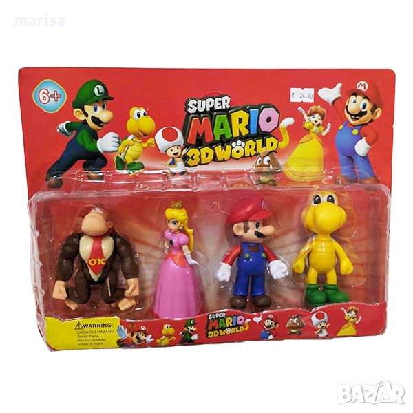 Комплект фигури Супер Марио с принцеса, Super Mario, 4 броя Код: 2961, снимка 1