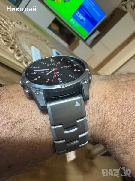 Смарт часовник GARMIN FENIX 8 AMOLED SAPPHIRE TITAN Orange Silic Band 47 MM, GPS, WLAN and NFC, снимка 1