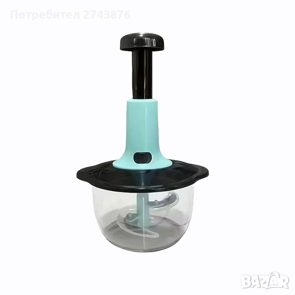 Ръчен чопър за зеленчуци - капацитет 1.5, пресов тип, без електричество, многофункционален кухненски, снимка 1