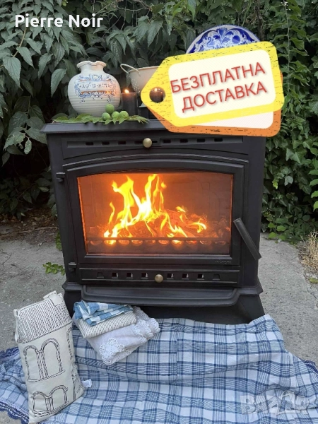 Френска чугунена печка на дърва 12kW , снимка 1