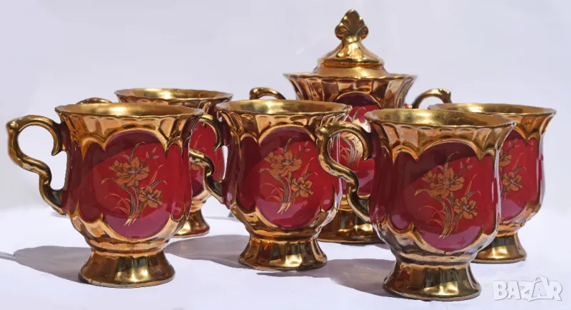 Позлатен сервиз за чай и кафе, снимка 1