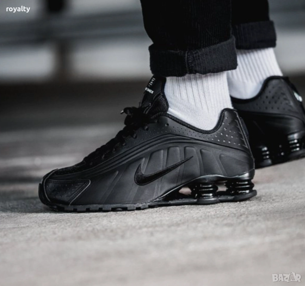 Nike Shox R4 Black Черни Мъжки Маратонки с Кутия Найк 40-45 Номер , снимка 1