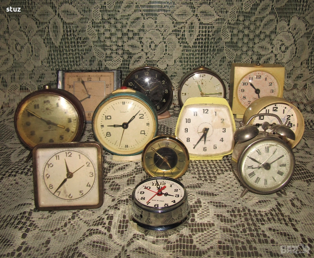 Механични будилници за реставрация, или за части, сет 12 бр., снимка 1
