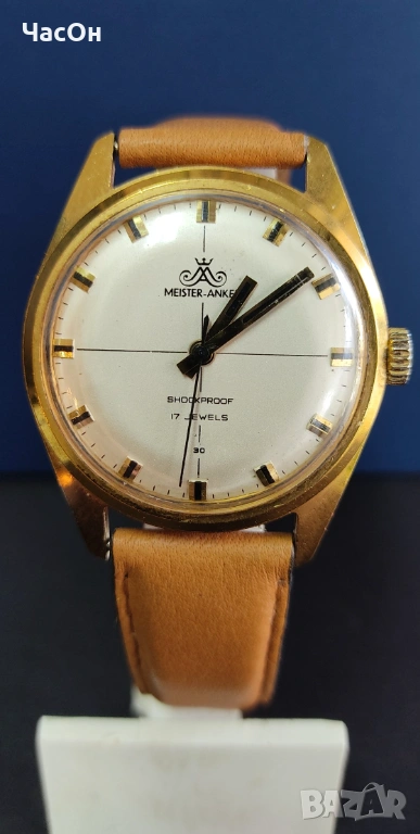 Много запазен MEISTER ANKER, 17 рубина, 15 микрона позлата, снимка 1