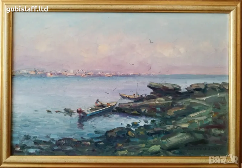 Картина, море, скали, худ, Г. Паунов-Паунец, 2008 г., снимка 1