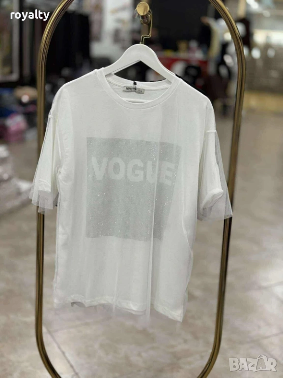 Vogue Бяла Дамска Тениска , снимка 1