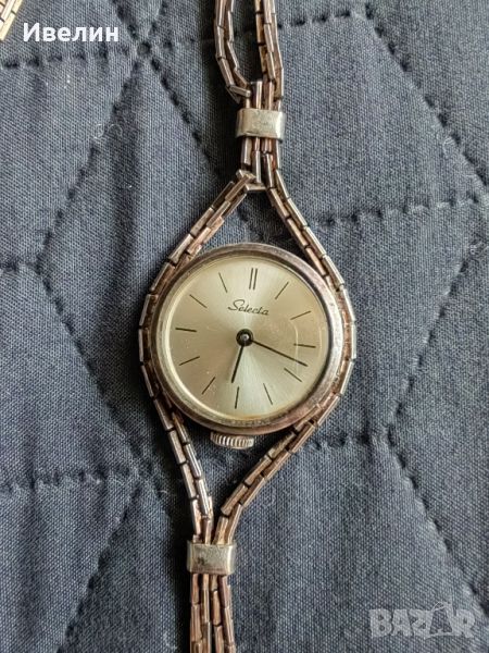 Сребърен дамски  механичен часовник Selecta., снимка 1
