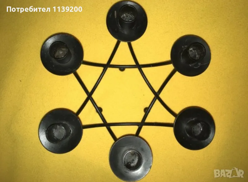 Метален свещник хексаграм, снимка 1