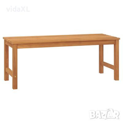 vidaXL Градинска пейка, 114 см, тик масив, снимка 1