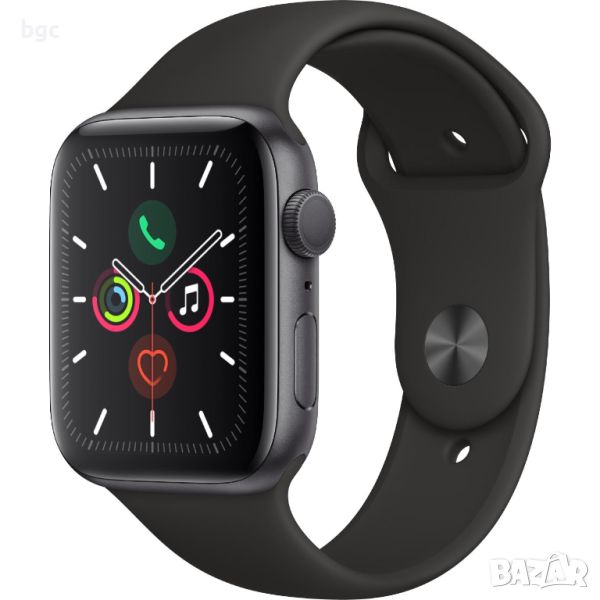 Нов Смарт часовник Apple Watch 5, GPS, Корпус Aluminium 44 мм, Sport Band, 44, Space Grey, снимка 1