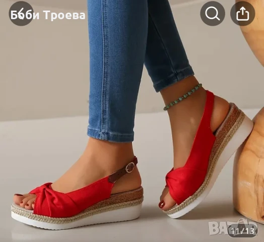 Летни модни ръчно тъкани сандали с ксишка, снимка 1