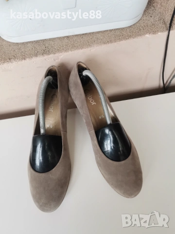 Обувки на ток-Gabor 37.5 н Естествен велур , снимка 5 - Дамски обувки на ток - 53980905