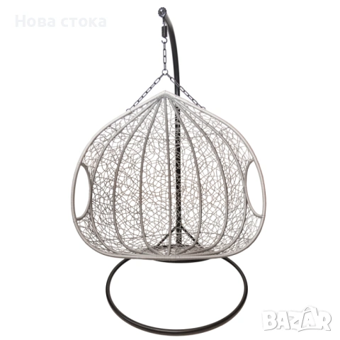 Висяща двойна люлка – кресло, снимка 3 - Градински мебели, декорация  - 54006627