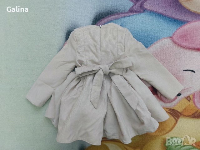 бежова кукленска рокля с дълъг ръкав , снимка 3 - Детски рокли и поли - 52347732