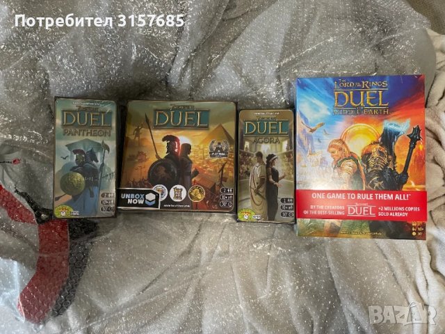Бордови игри 7 Wonders Duel+Agora+Pantheon и LOTR Duel for Middle-Earth, снимка 1