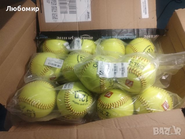 OSL-2 състезателна топка за софтбол, размер 12", цвят fluo yellow 2 броя

, снимка 1 - Бейзбол - 45892018