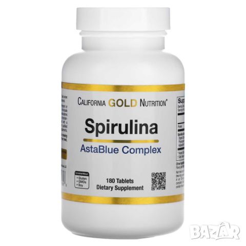 California Gold Nutrition Спирулина, AstaBlue комплекс, 180 таблетки, снимка 1 - Хранителни добавки - 46139747