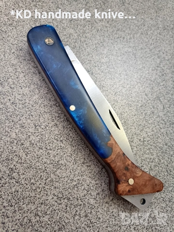 Сгъваем нож "Краче" ръчно изработен + ПОДАРЪК кания, снимка 4 - Ловно оръжие - 39892122