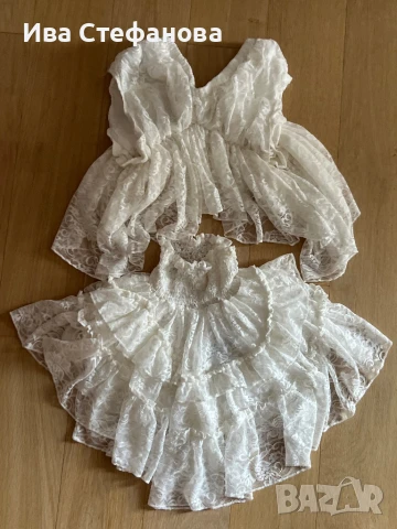 Нов разкошен бял кукленски сет комплект от две части дантела дантелен пола топ , снимка 3 - Костюми - 33072409