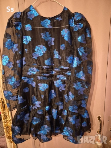 НОВА РОКЛЯ НА ZARA от черна органза , снимка 3 - Рокли - 54057917