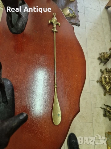 Антикварна голяма английска бронзова обувалка , снимка 4 - Антикварни и старинни предмети - 50792439