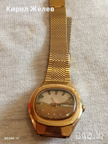 Стар механичен часовник СССР мъжки рядък позлатен за КОЛЕКЦИОНЕРИ 53742, снимка 7 - Антикварни и старинни предмети - 53677140