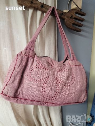 красива бохо чанта  с бродерии в бордо цвят, снимка 2 - Чанти - 45714742