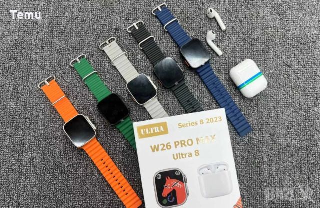 Комплект Smart часовник + TWS слушалки W26 Pro Max ULTRA, снимка 1 - Смарт часовници - 46452142