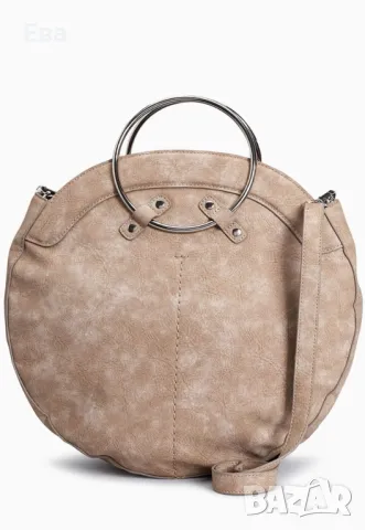 Next, кръгла чанта от изкуствен велур, Бежов, снимка 3 - Чанти - 49988710