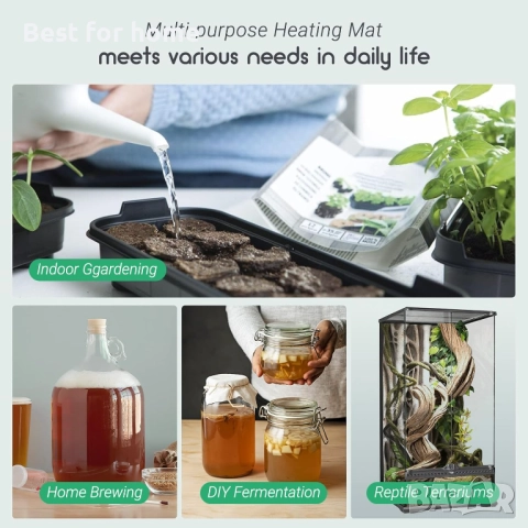 LUXBIRD 2 броя нагревателни постелки за разсад с цифров термостатен контролер, снимка 7 - Оранжерии - 51594337