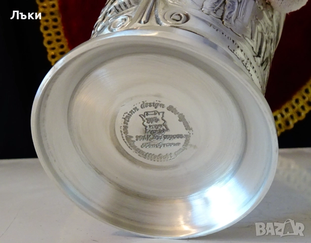 Чаша от калай,халба 300 мл.,Баварските пощи. , снимка 9 - Антикварни и старинни предмети - 51571116