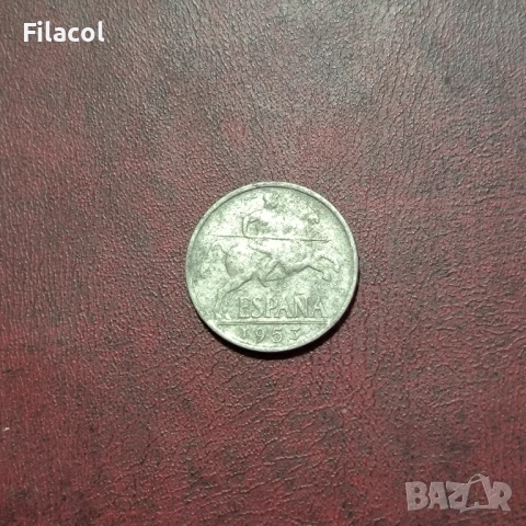 Испания 10 сентимос 1953 година