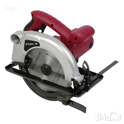 НОВ Ръчен циркуляр Steinhaus, PRO-CS1200, 1200 W, Диск 185 мм, 5500 об/мин, 63 мм -  24 месеца гаран