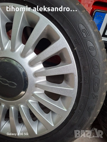 Продавам оригинални джанти комплект за Фиат 500, снимка 6 - Гуми и джанти - 53690331